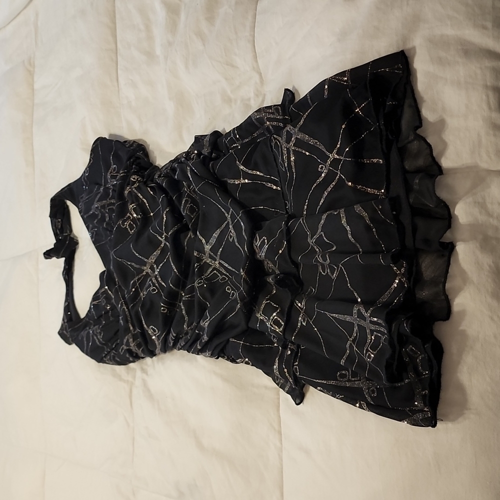 Black and Gold Glitter Mini-Dress